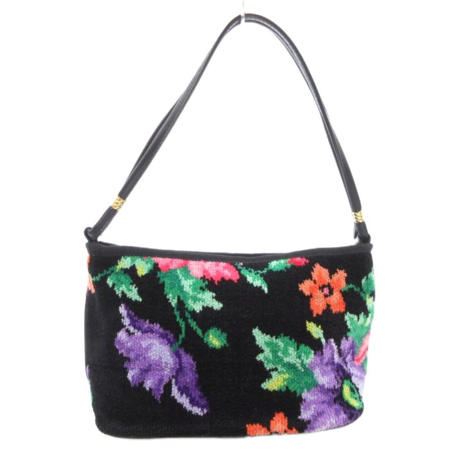 フェイラー FEILER ハンドバッグ 花柄 シュニール織 ミニ 黒 ブラック