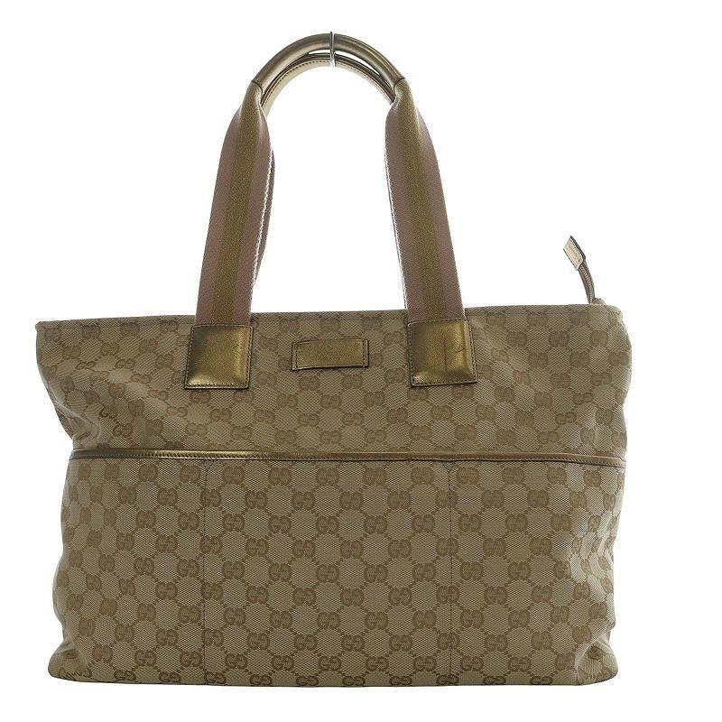 GUCCI ベージュ GG キャンバスシェリーライン　トートバック　肩掛け グッチ GUCCI シェリーライン GG柄 GGキャンバス ミニトート