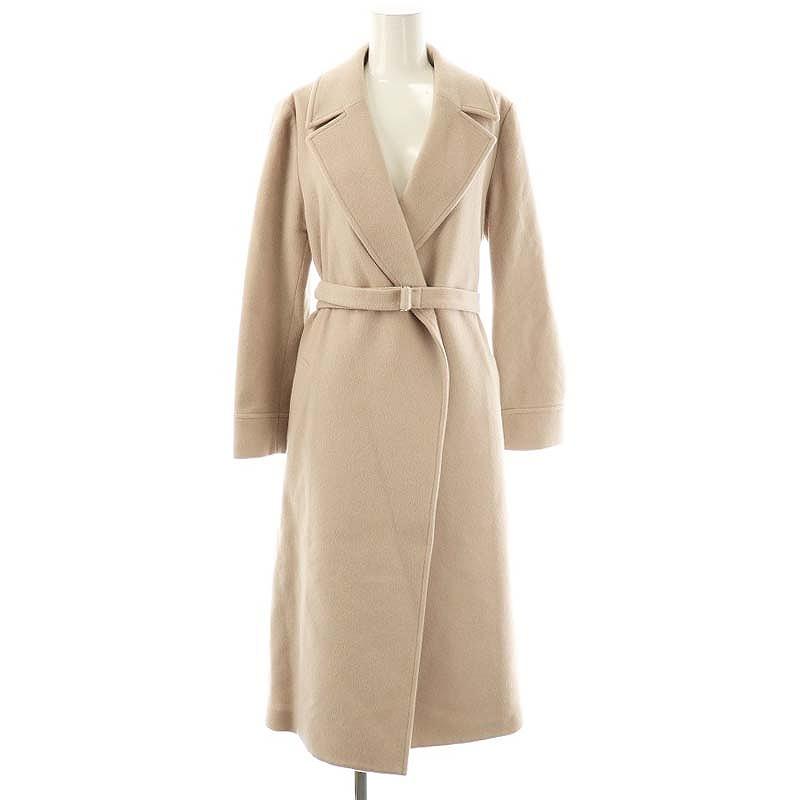 美ライン✨JUSGLITTY アンゴラベルテッドコート グレー 2 ロング