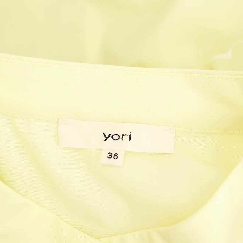 ヨリ yori 24SS スカラップスリーブブラウス 半袖 36 イエロー /HK