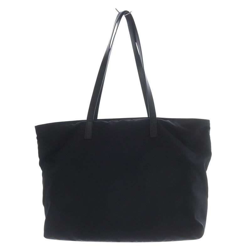 現行美品！PRADA トートバッグ リナイロン サフィアーノレザー 三角プレート すぐ届く！PRADA サフィアーノレザーx Re-Nylon トートバッグ