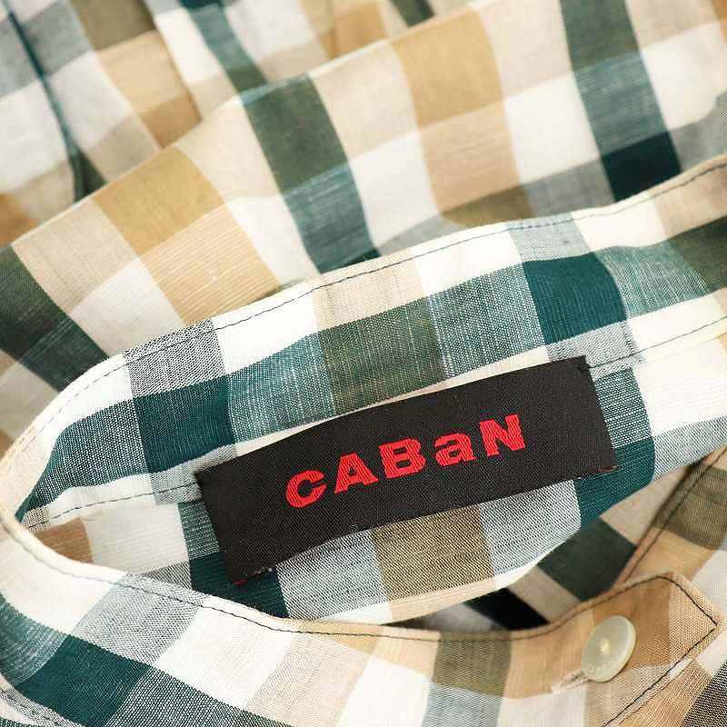 【未使用級】近年 CABaN コットンリネン チェックノースリーブワンピース vectorpremium_170-402507070328