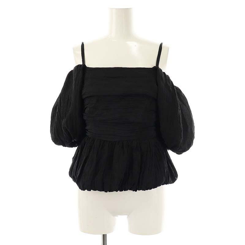 ハーリップトゥ Herlipto 25SS Bloom Two-Way Top ブラウス 半袖 M 黒 