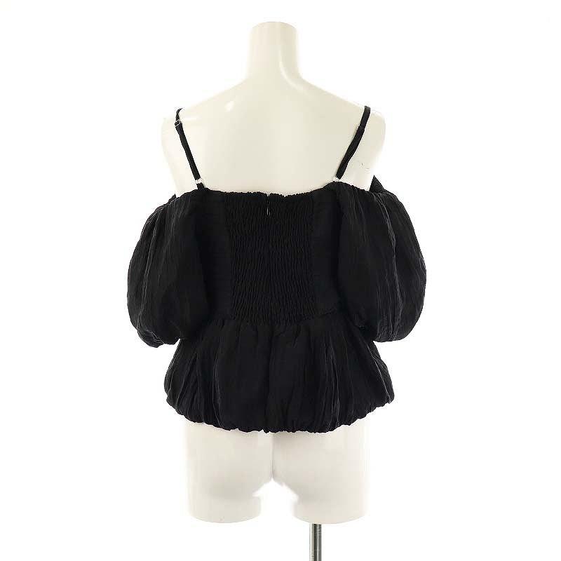 ハーリップトゥ Herlipto 25SS Bloom Two-Way Top ブラウス 半袖 M 黒 