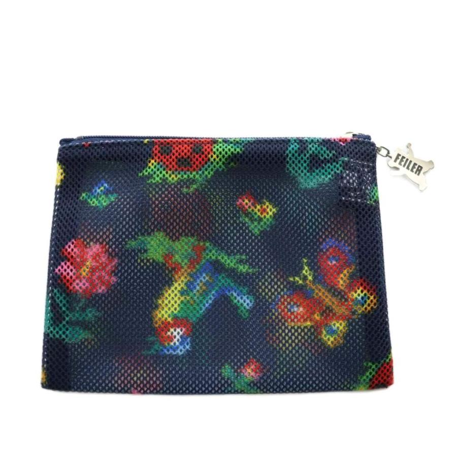 フェイラー FEILER ハイジ メッシュポーチ S 青 ブルー マルチカラー