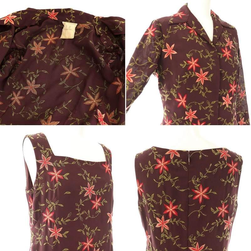 シビラ　ジャケット＋ワンピース　セットアップ　刺繍 シビラ SYBILLA 花柄刺繍 ジャケット ワンピース セットアップ M