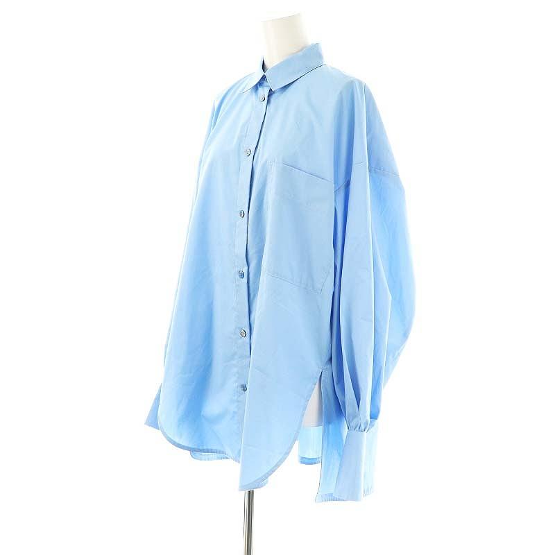 エンフォルド ENFOLD SPRING BASIC SHIRTシャツ 長袖 38 ライトブルー