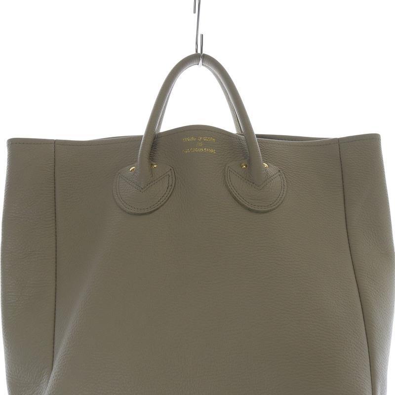 ヤングアンドオルセンエンボスレザートートバッグハンドバッグベージュ