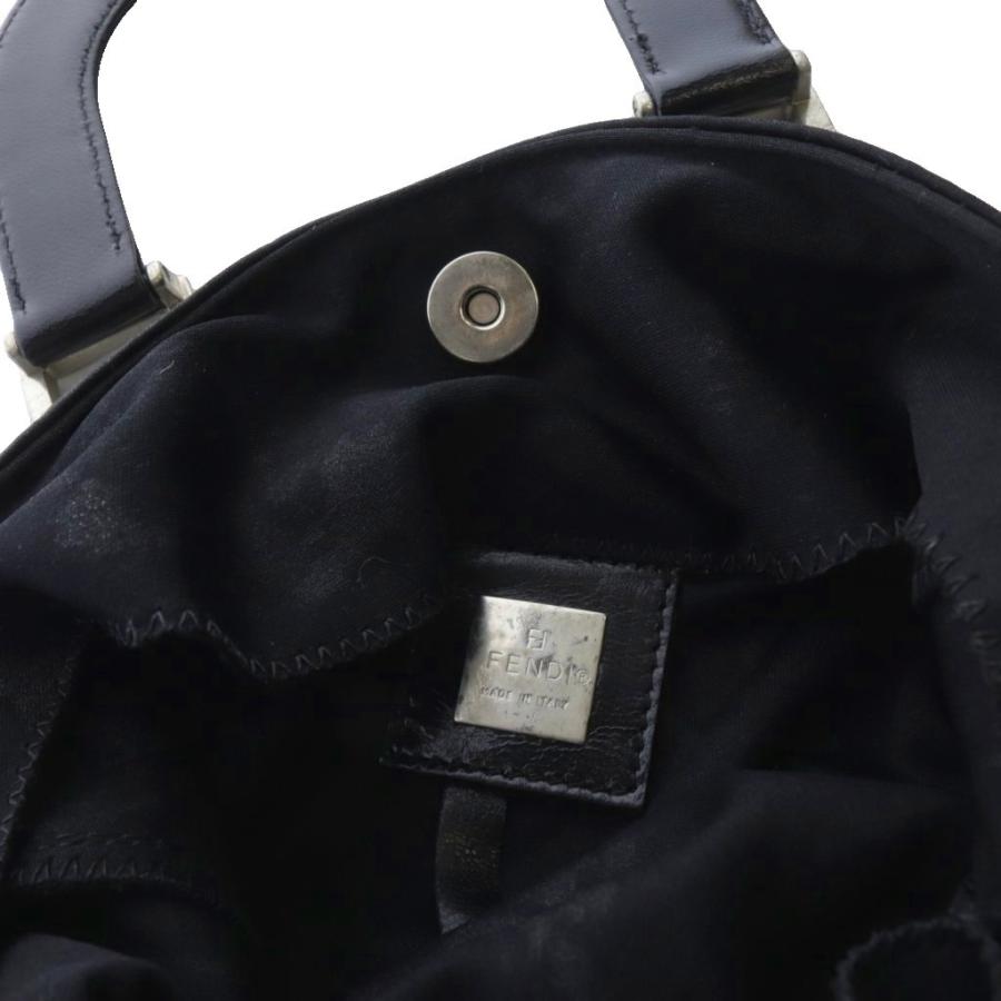 FENDI フェンディ レザーハンドル トートバッグ ハンドバッグ 黒 