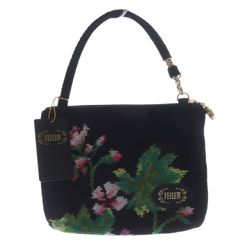 未使用品 フェイラー FEILER ゼラニウム サイドポーチ 黒