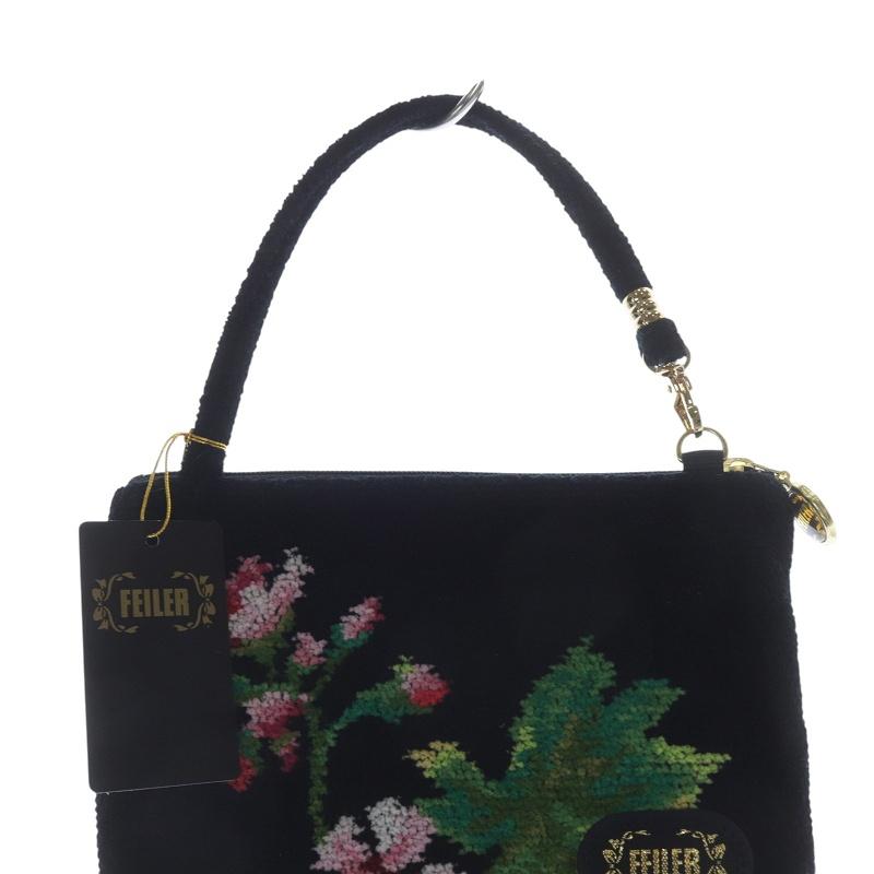 未使用品 フェイラー FEILER ゼラニウム サイドポーチ 黒