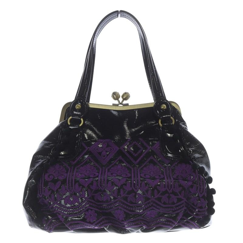 新品未使用　ANNA SUI がま口バック ANNA SUI 未使用品 アナスイ がま口 エナメル 蝶チャーム