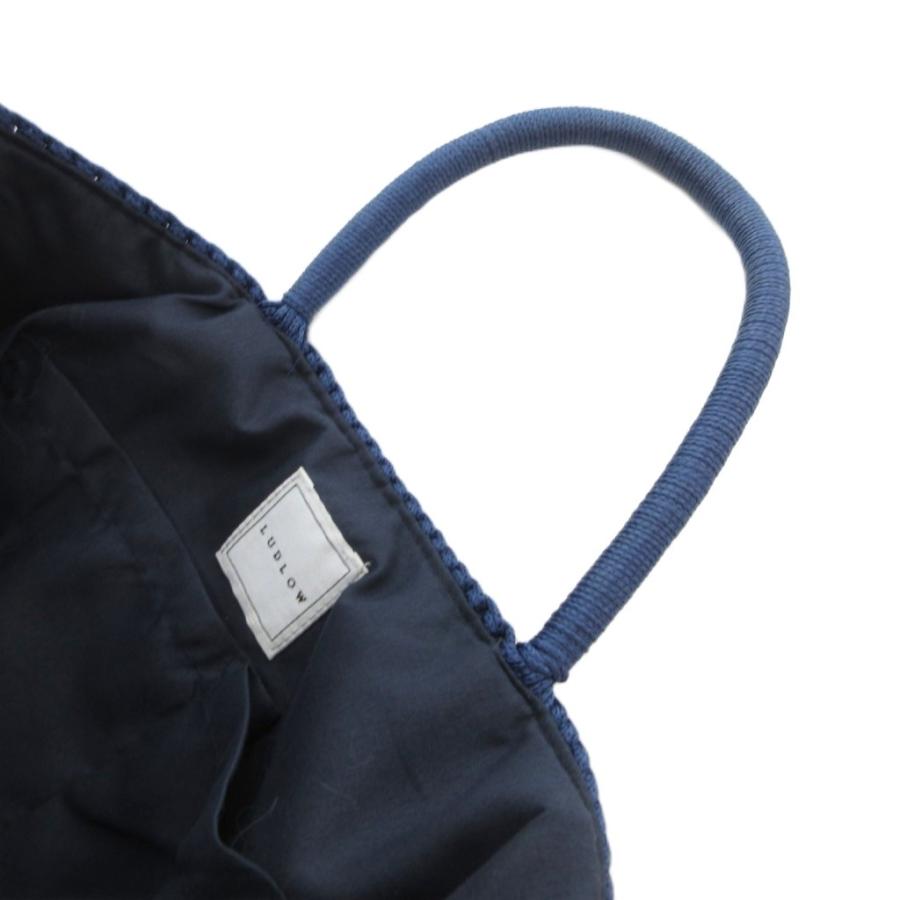 ラドロー LUDLOW コードバッグ トート ネコ刺繍 ワッペン 紺 ネイビー