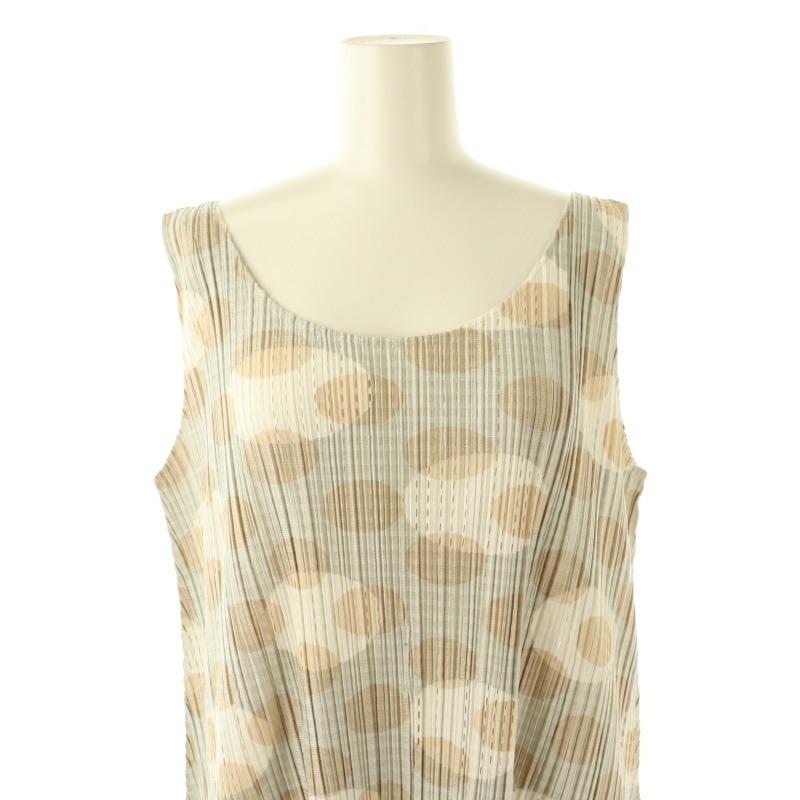 プリーツプリーズ ワンピース ハイネック チュニック ドット ブラック 3 プリーツプリーズ PLEATS PLEASE イッセイミヤケ マルチドット