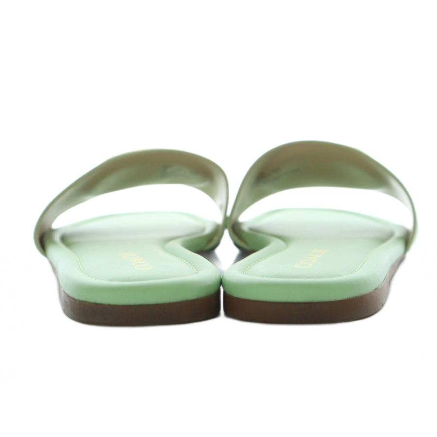 COACH（コーチ） エヴィ サンダル レザー ロゴ 24.5cm ペール