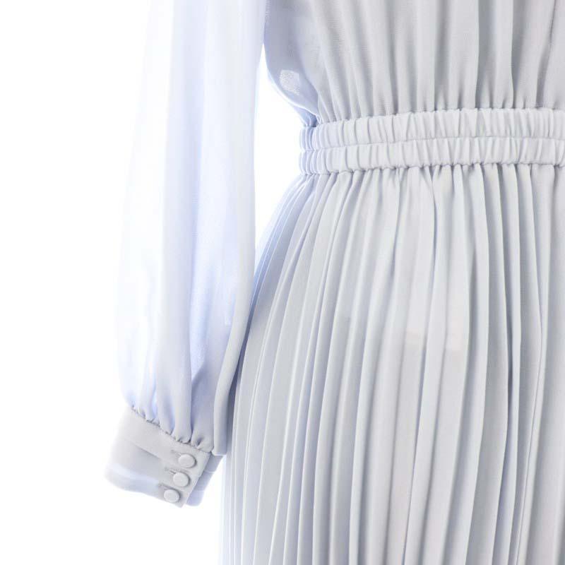 ANAYI ライトブルー プリーツワンピース サッカーストレッチプリーツ ワンピース（ワンピース）｜ANAYI