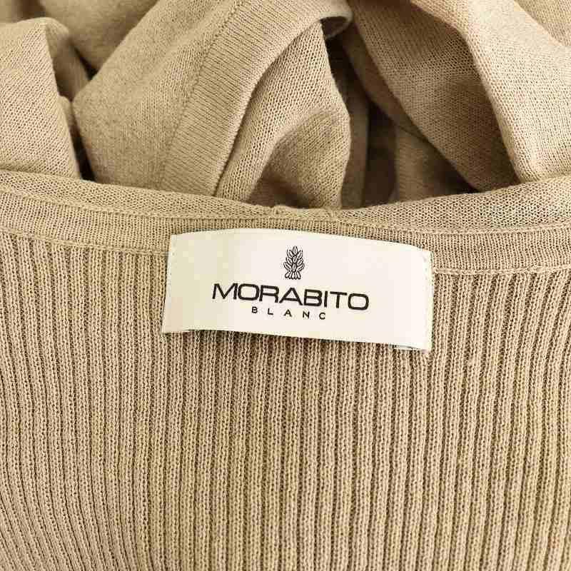 モラビト MORABITO ブラン BLANC リネン混フードニットカーディガン
