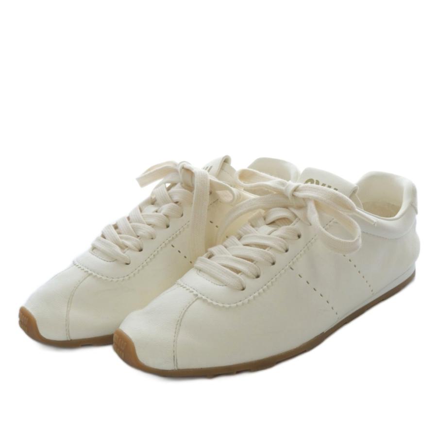 miu ミュウミュウ miumiu プリューム ナッパレザー スニーカー  