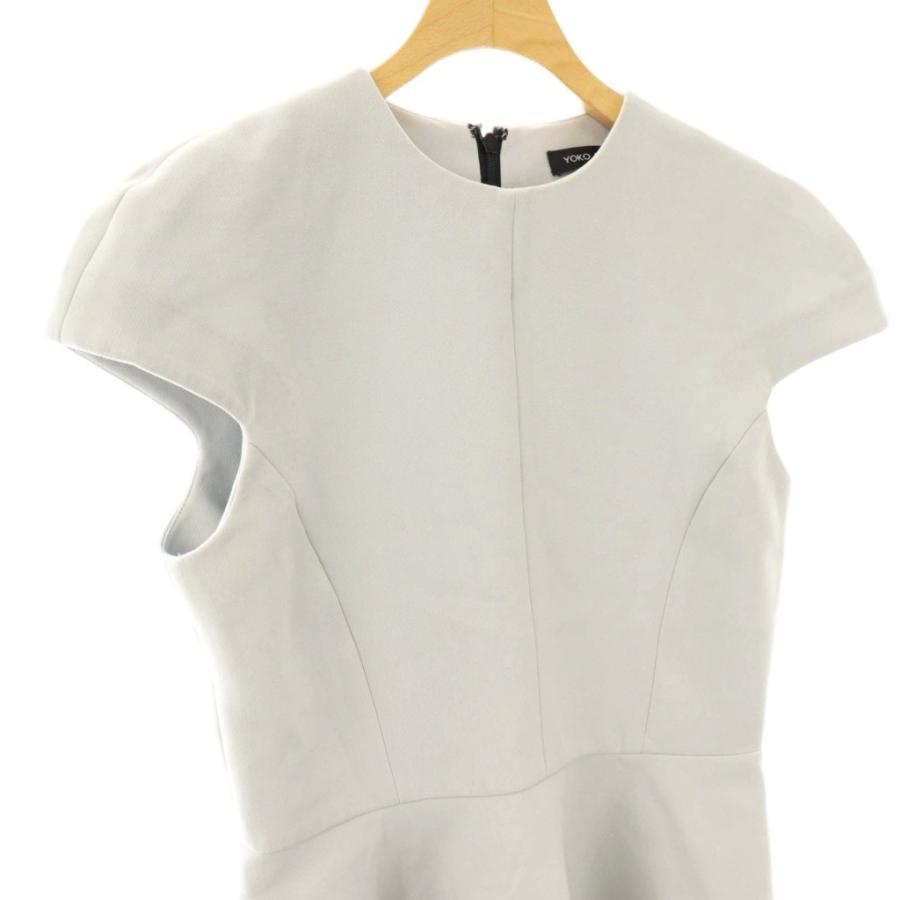 ヨーコチャン YOKO CHAN バルーンワンピース ドレス 38 ブルーグレー