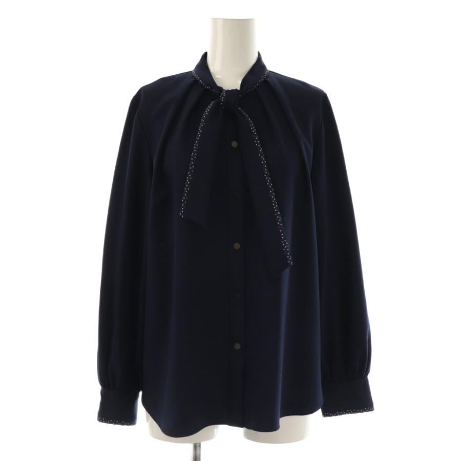 ノーリーズ Nolley's ボウタイブラウス 38 紺 ネイビー /SS □OS