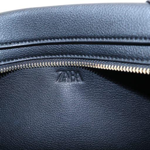 ZARA（ザラ） 編み込み細長バッグ トート 黒 ブラック /AQ □OS