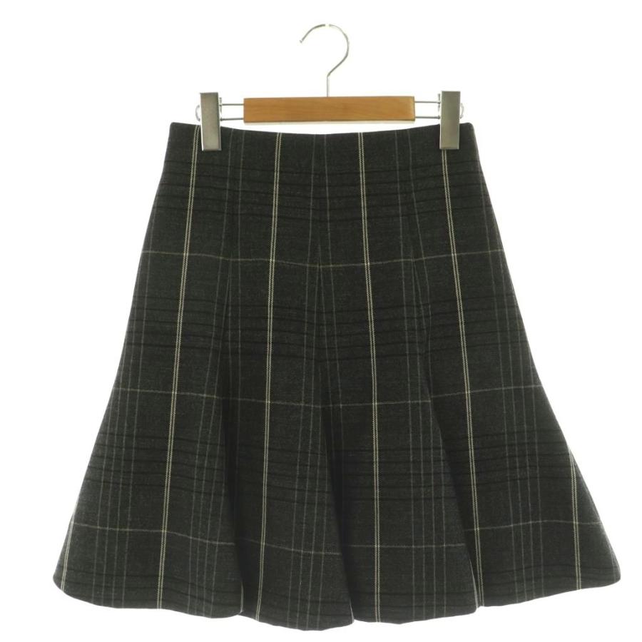 Christian Dior クリスチャンディオール ウールチェックフレアスカート  