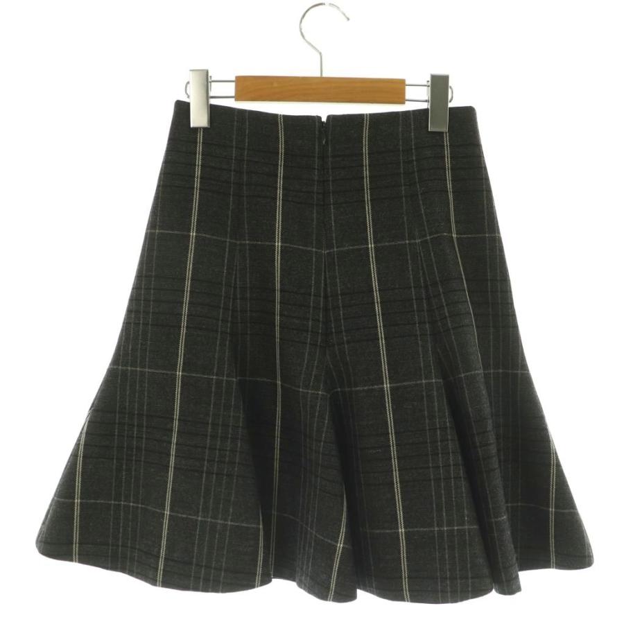 Christian Dior クリスチャンディオール ウールチェックフレアスカート  