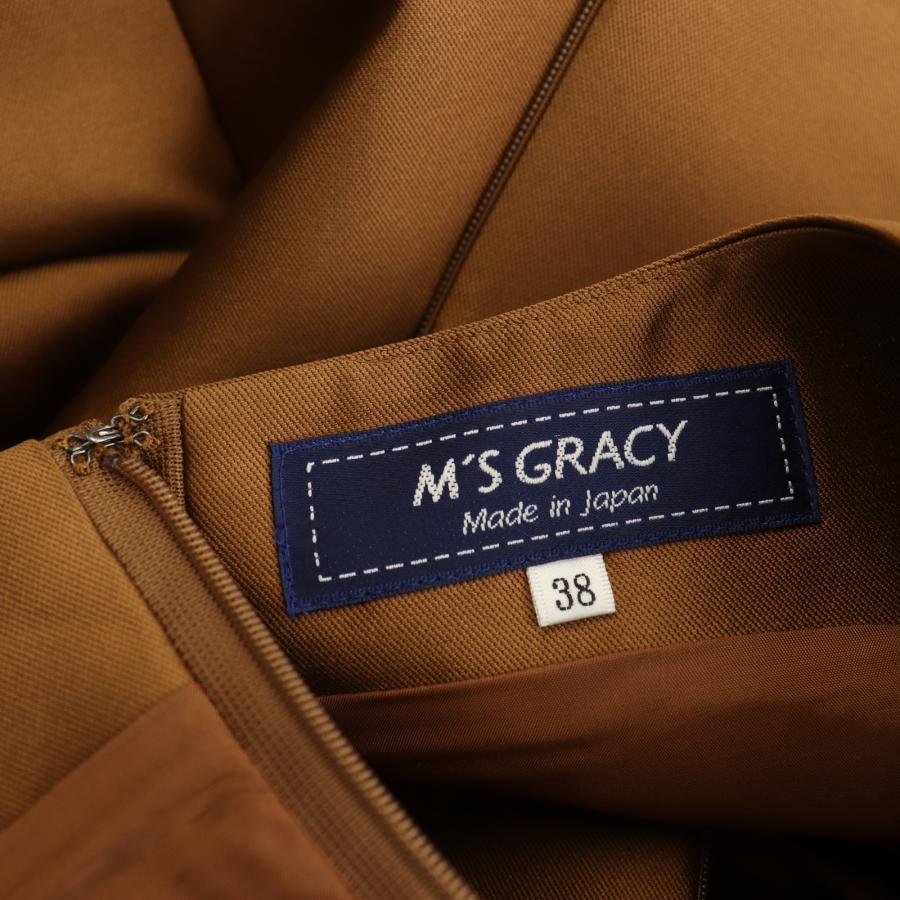 エムズグレイシー M'S GRACY ノースリーブ ワンピース ひざ丈 タック