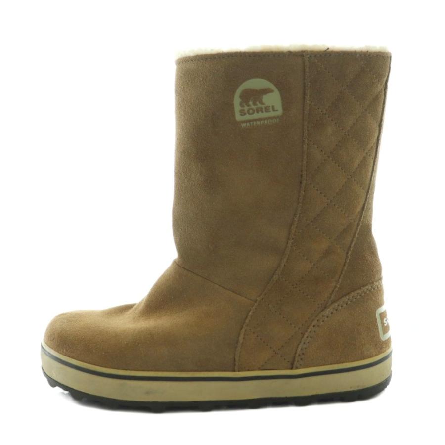 ソレル SOREL グレイシー GLACY ムートンブーツ ショート 24cm 茶