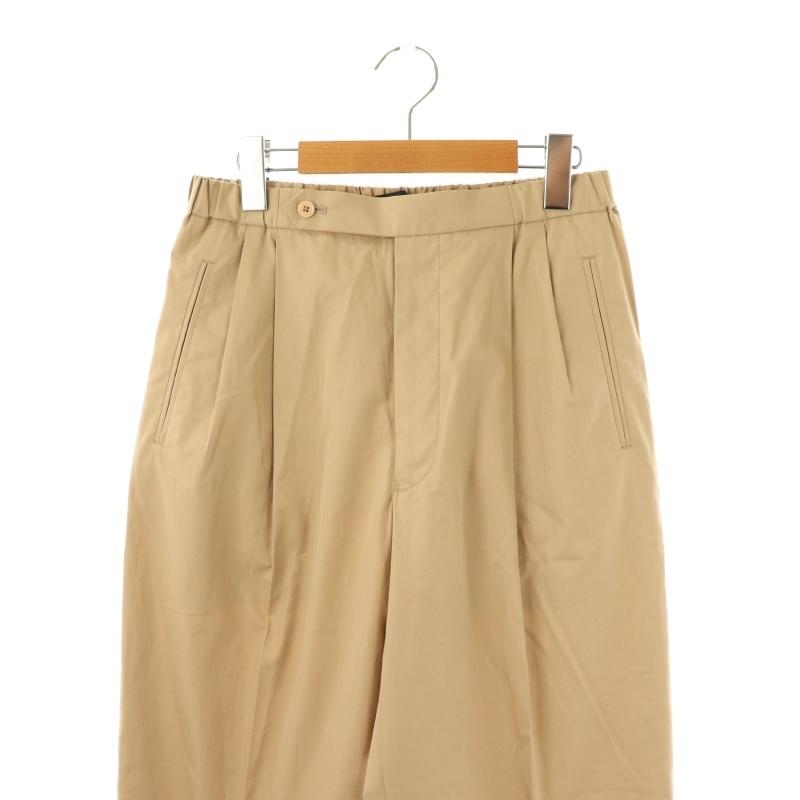 美品 ドゥロワー Drawer パンツ テーパード ブラウン茶 ドゥロワー Drawer CAPSULE コットンバックギャザーパンツ