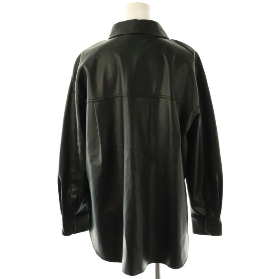 ZARA（ザラ） フェイクレザー シャツジャケット S ブラック /HK □OS