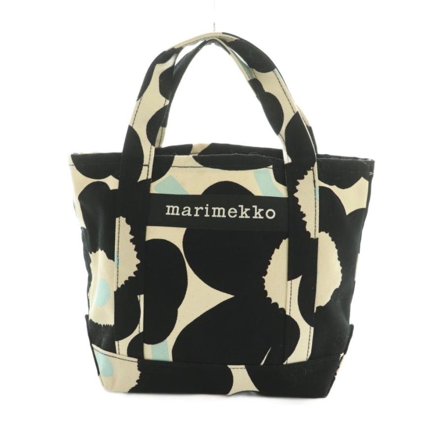 マリメッコ marimekko ウニッコ トートバッグ キャンバス 花柄 黒