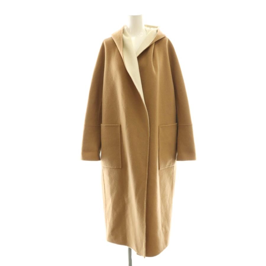 アドーア ADORE リバーシブル ロングコート ウール カシミヤ混 36 茶 
