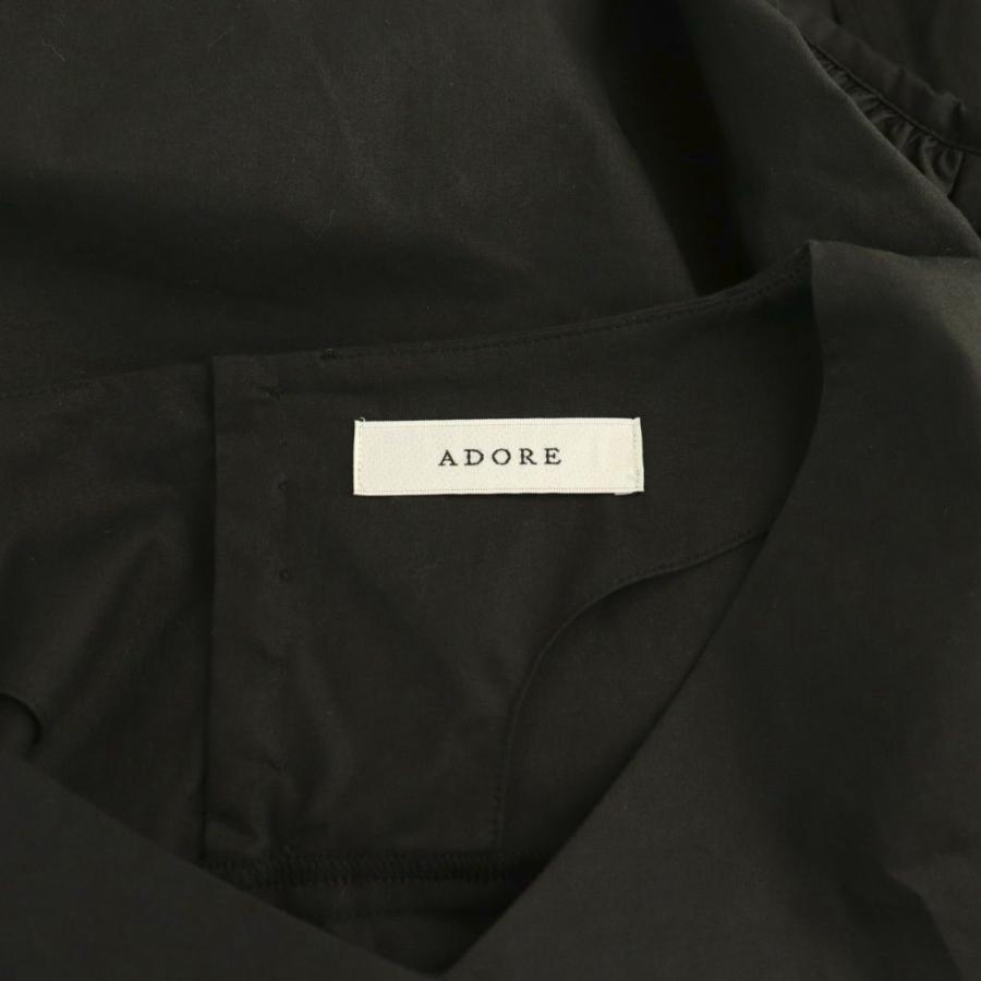 アドーア ADORE Vネック ボリュームスリーブ ブラウス 38 ブラック /ES 