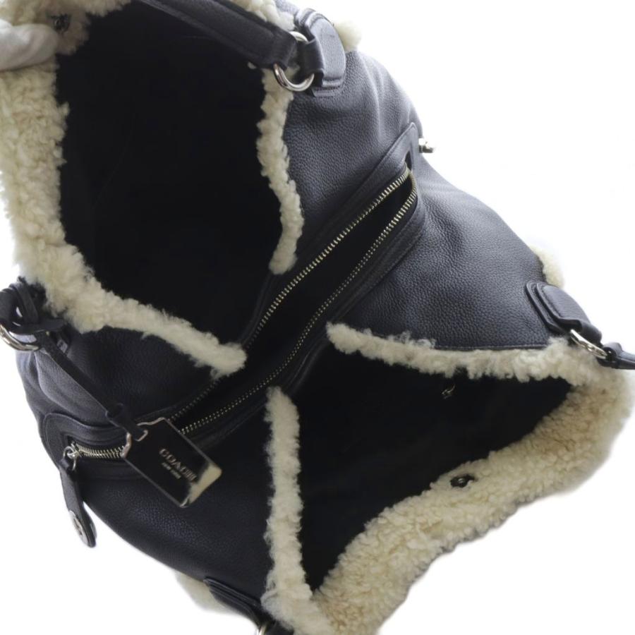 COACH（コーチ） レザー ボア ハンドバッグ ロゴ 黒 ブラック 36516