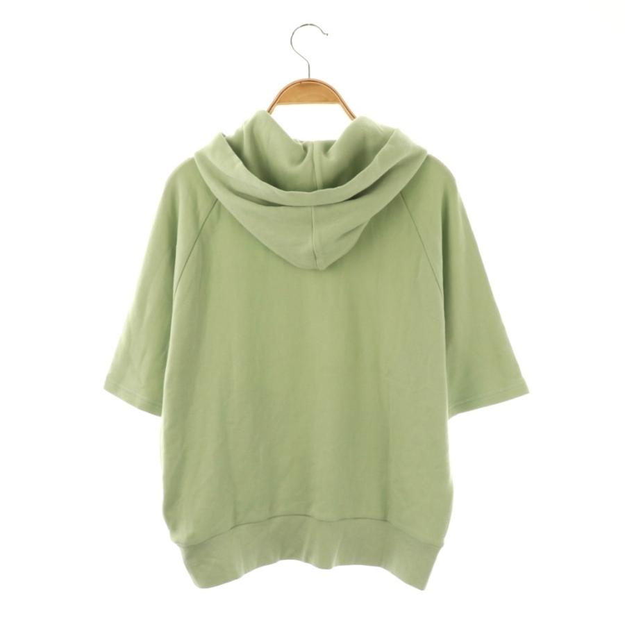 スリードッツ three dots Souffle cotton hoody top 半袖パーカー S