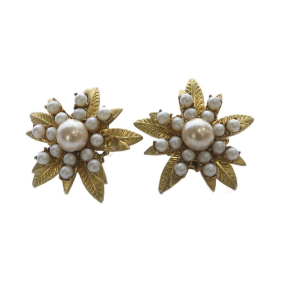 ミリアムハスケル フラワー ピアス パール ビーズ ゴールド ミリアムハスケル MIRIAM HASKELL ミニパールモチーフ フラワーピアス