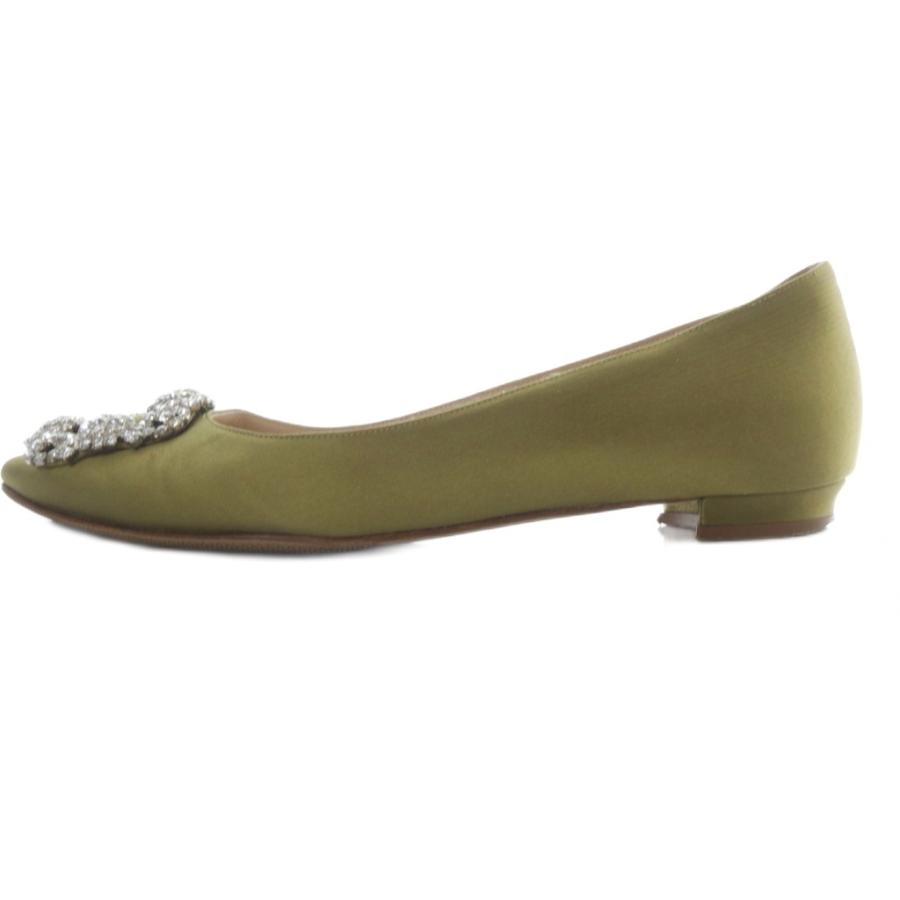 美品　MANOLO BLAHNK マノロブラニク ハンギシ　サテンパンプス　35 マノロブラニク MANOLO BLAHNIK ハンギシ サテンパンプス 35 22cm