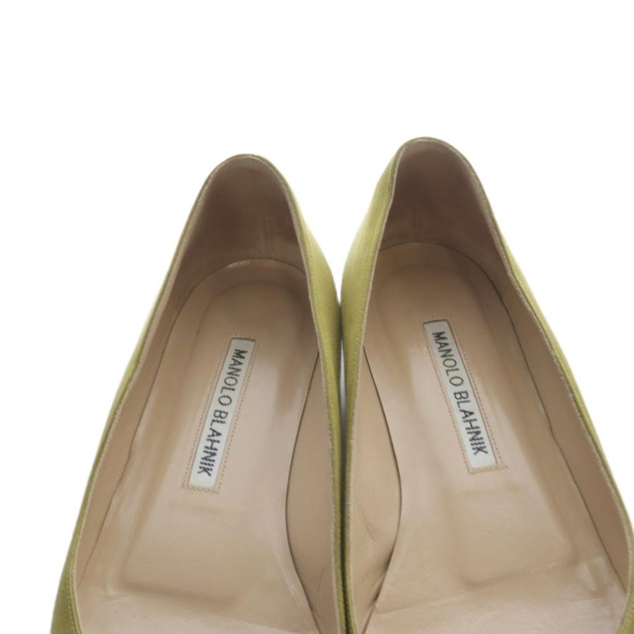 美品　MANOLO BLAHNK マノロブラニク ハンギシ　サテンパンプス　35 マノロブラニク MANOLO BLAHNIK ハンギシ サテンパンプス 35 22cm