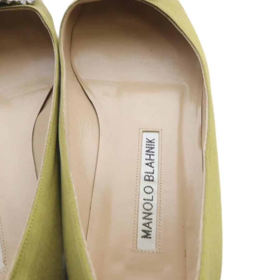 マノロブラニク MANOLO BLAHNIK ハンギシ サテンパンプス 35 22cm