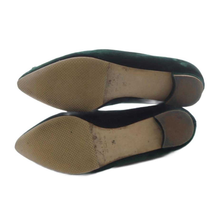 【中古】マノロブラニク MANOLO BLAHNIK ハンギシ ベルべットパンプス ポインテッドトゥ 35 緑 /SR43 ■SH レディース マノロブラニク MANOLO BLAHNIK ハンギシ ベルべットパンプス ポイン