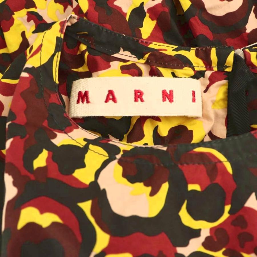 MARNI（マルニ） 総柄半袖ワンピース ミモレ ロング 38 黄 イエロー 赤