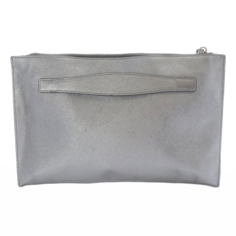 PRADA（プラダ） サフィアーノ クラッチバッグ レザー シルバー色