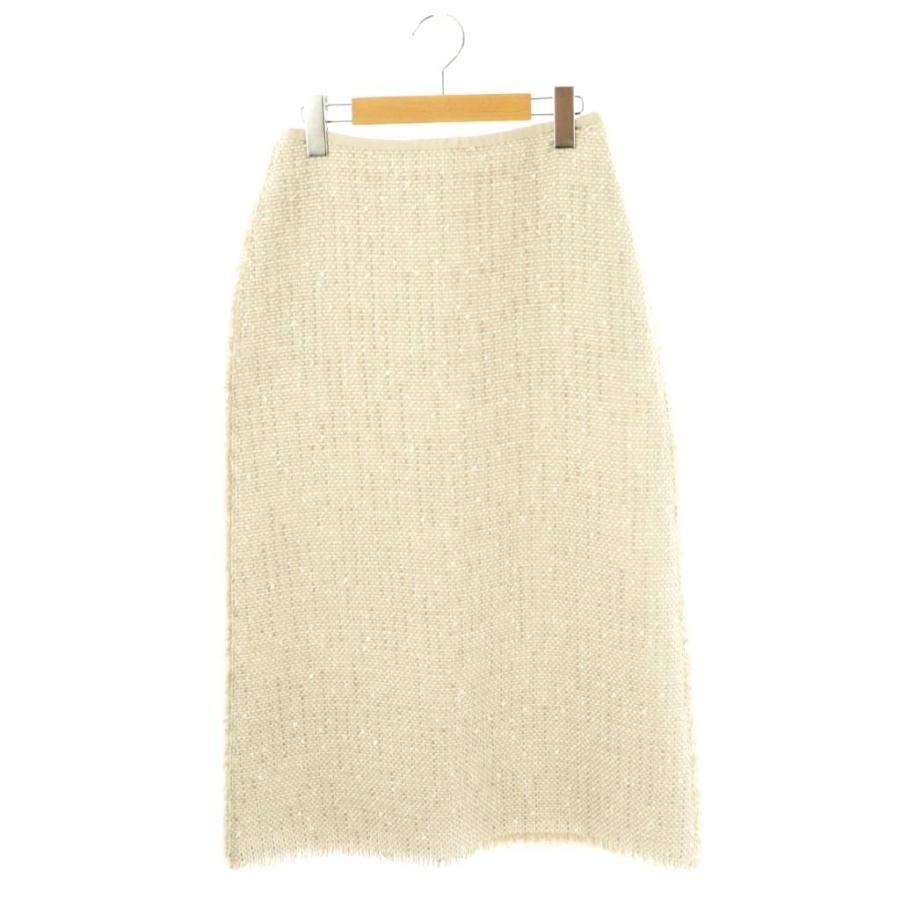 エブール ebure 24SS ツイード スカート タイト ロング 36 グレージュ  