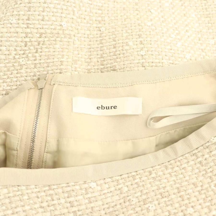 エブール ebure 24SS ツイード スカート タイト ロング 36 グレージュ  