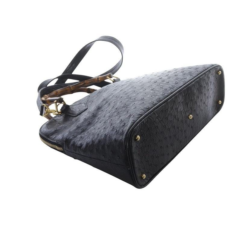 GUCCI グッチ バンブー オーストリッチ 2WAYバッグ ハンドバッグ