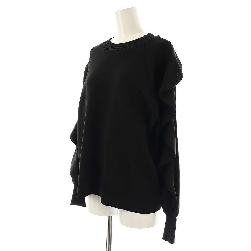 アドーア ADORE 24SS ラッフルニットトップス セーター 長袖 38 黒 /NR