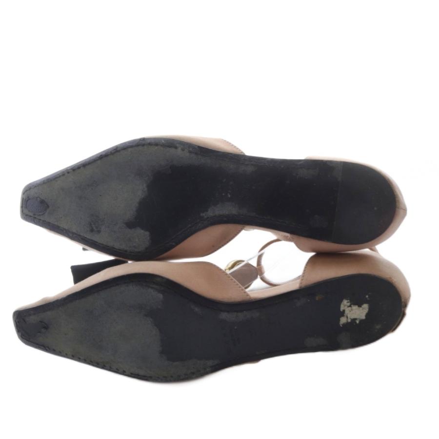 マルニ MARNI サテン リボン ストーンパンプス 39.5 ピンク 黒  