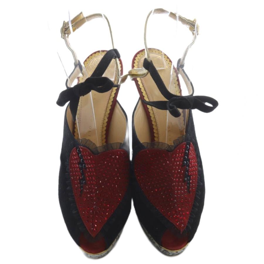 シャーロットオリンピア CHARLOTTE OLYMPIA ビジューハート ベロア