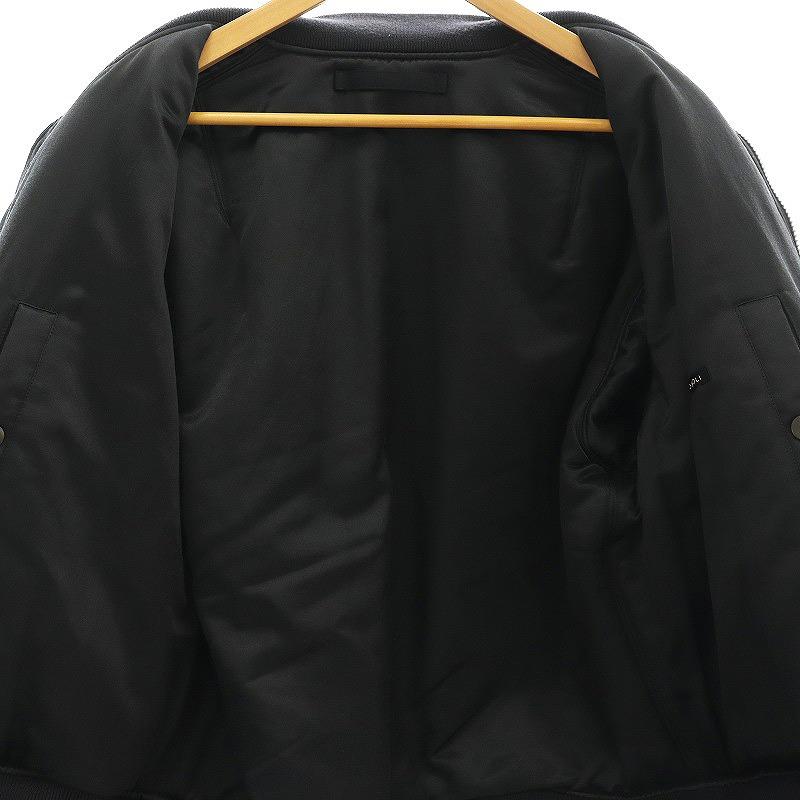 コモリ COMOLI シルクナイロン MA-1ジャケット ブルゾン 中綿 2 黒 U03